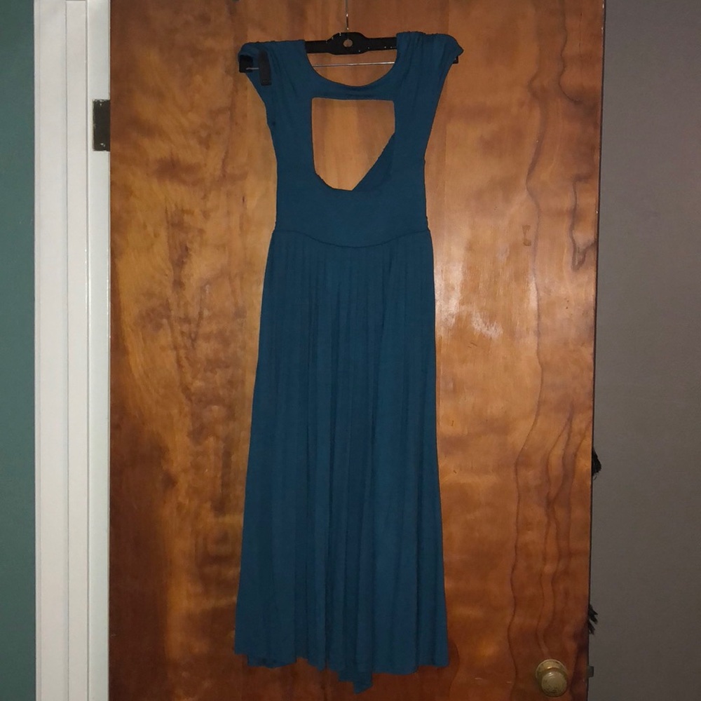 Anthropologie - xs teal knit dress.